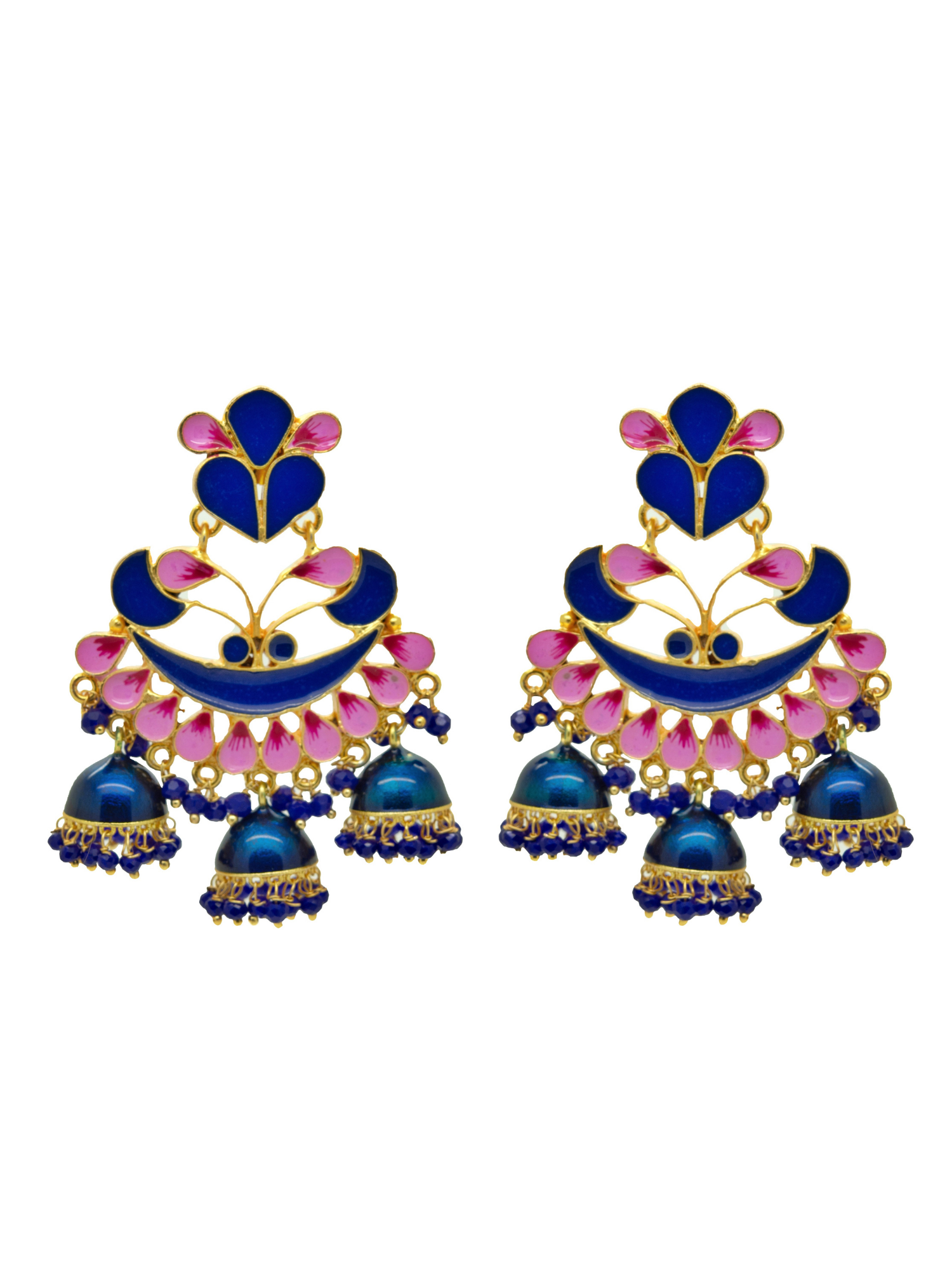 Royal blue sales jhumka earrings