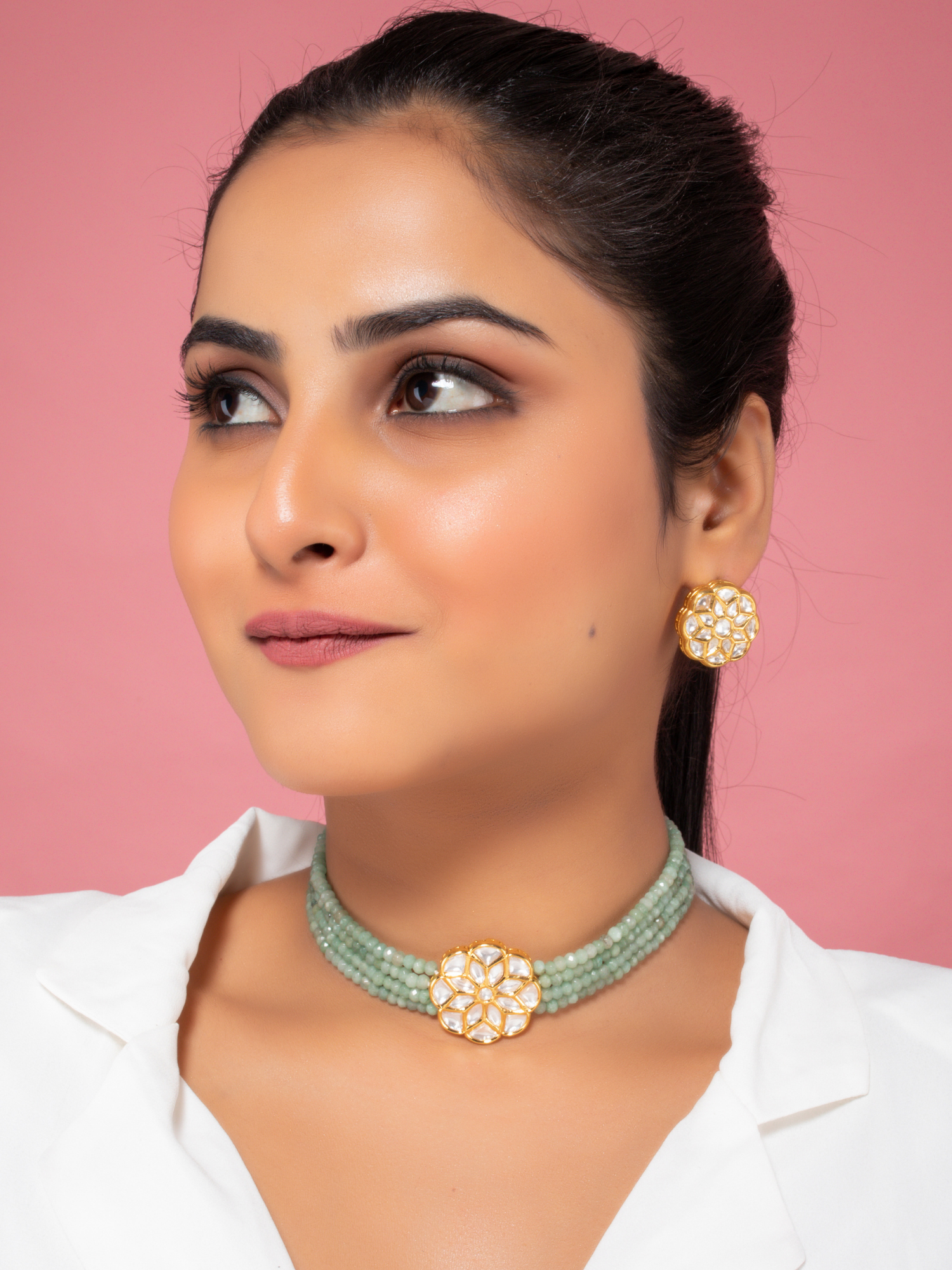 Buy Gold Plated Kundan Necklace Set Chokers For Women Johori