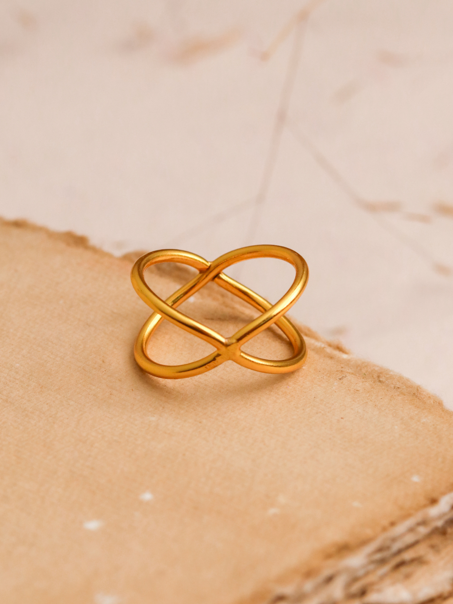 Stylish Gold Plated X Ring Online Ring For Women Johori