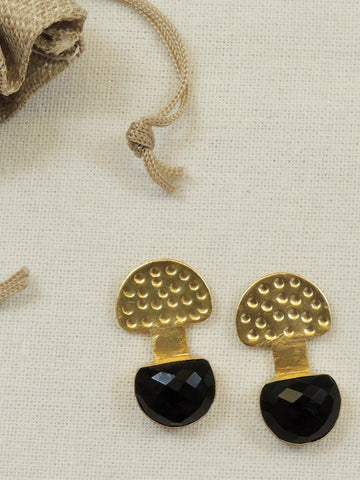 Handcrafted Gold Plated D-Shape Studs