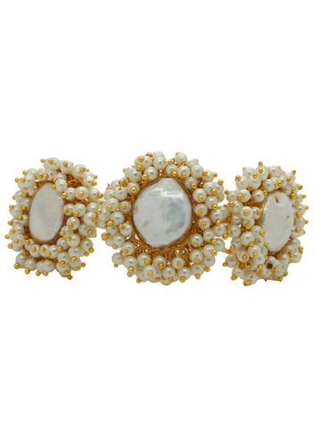 Stylish MOP Unshaped Gold Plated Pearl Bracelet