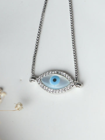 Marquise Evil Eye Bracelet - Silver Plated