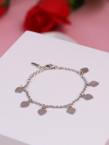 Mini Hearts Bracelet - Silver Plated