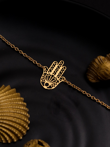 Hamsa Charm Bracelet - Gold Plated