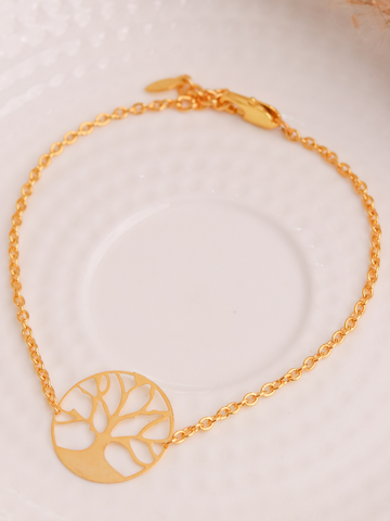 Tree Charm Bracelet - Gold Plated