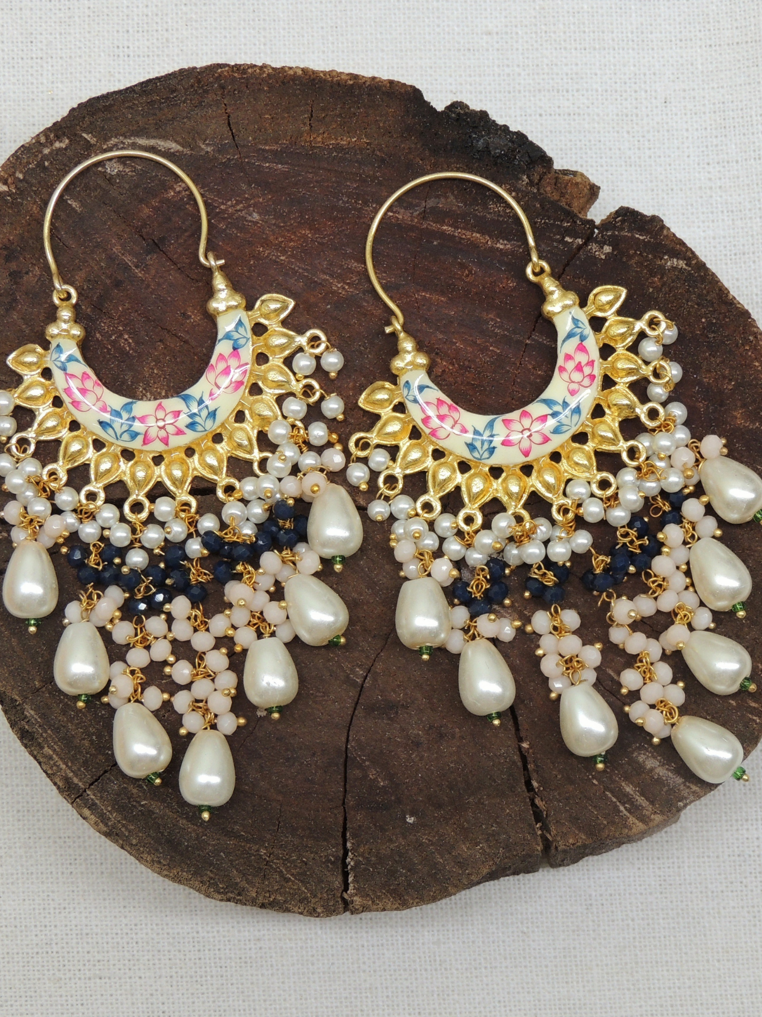 Traditional Moti Jhumka earrings Alloy Drops Danglers