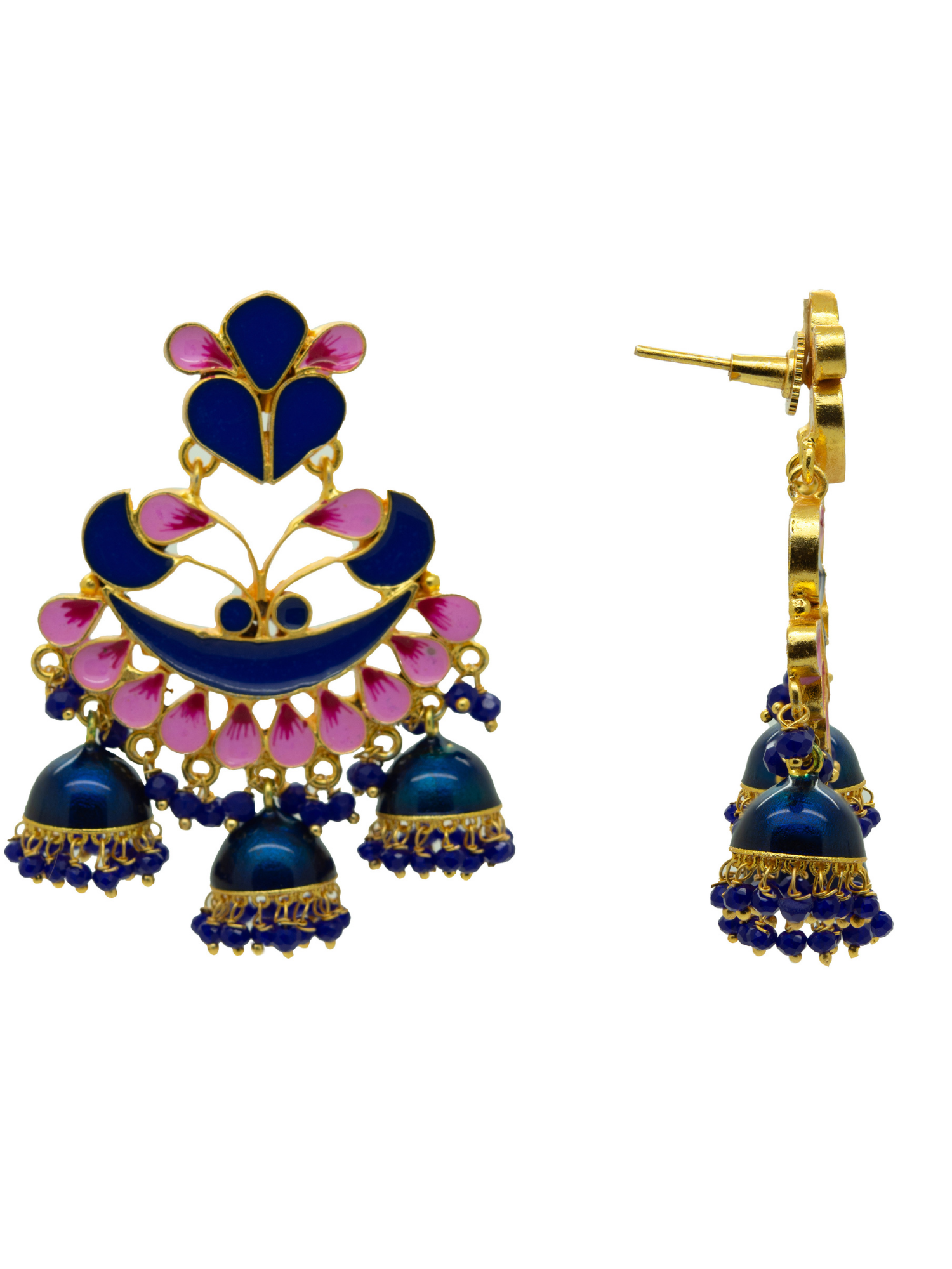 Dark Blue Bird Jhumka | Sheetal Zaveri by Vithaldas