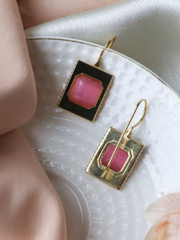 Stylish Black-Pink Hook Earring