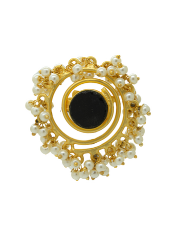 Golden Wired Natural Black Durzi Ring