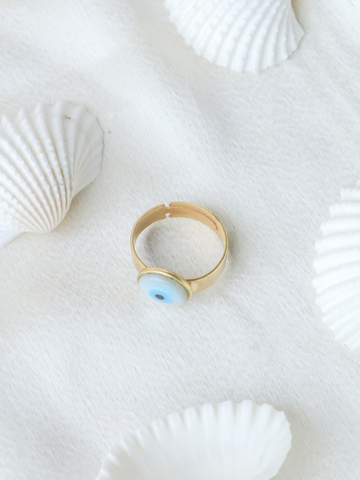 Round Evil Eye Gold Plated Ring