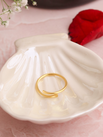 Gold Plated Hug Ring - Free Size