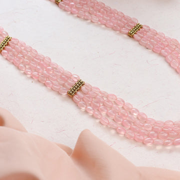 Rose Quartz Mani Beads Necklace