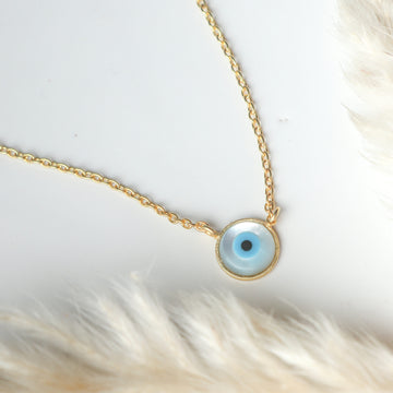 Round Evil Eye Gold Plated Necklace